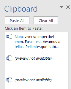 Access and Use the Clipboard in Microsoft Office