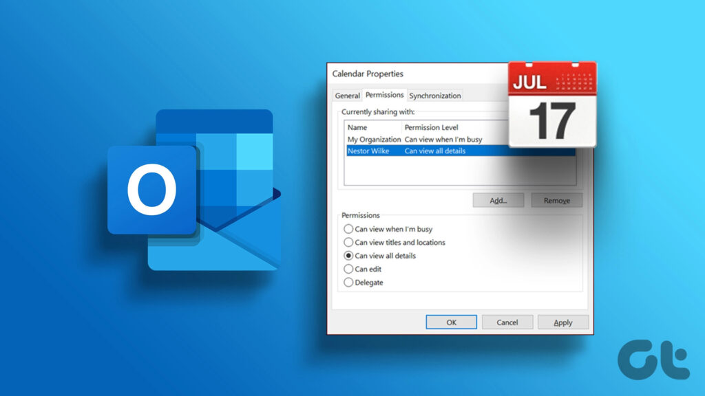 Manage Sharing Permissions on Outlook Calendar